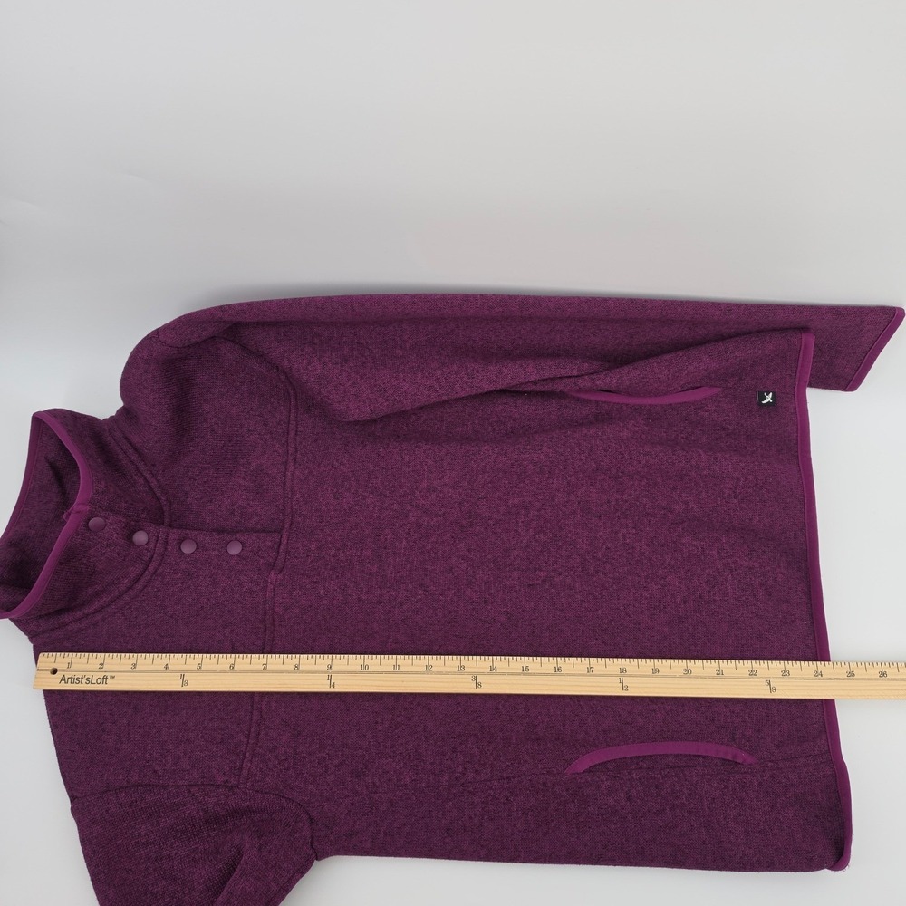 Eddie Bauer Womens Purple Snap Neck Pullover Fleece Sweater Jacket Small - Picture 8 of 9